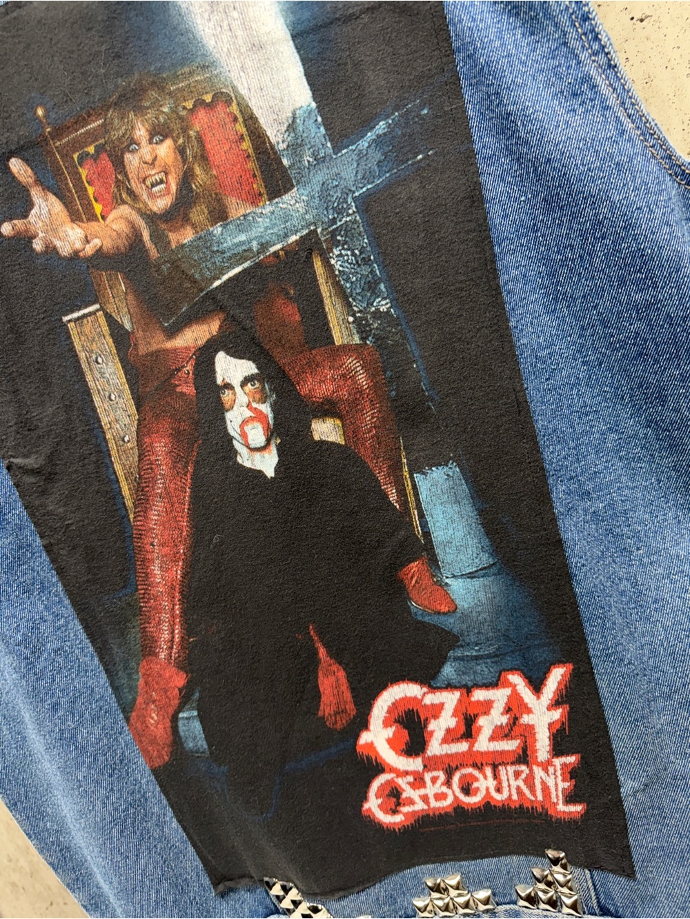 Custom studded metal battle vest. Ozzy Osbourne, Motörhead - Picture 7 of 9